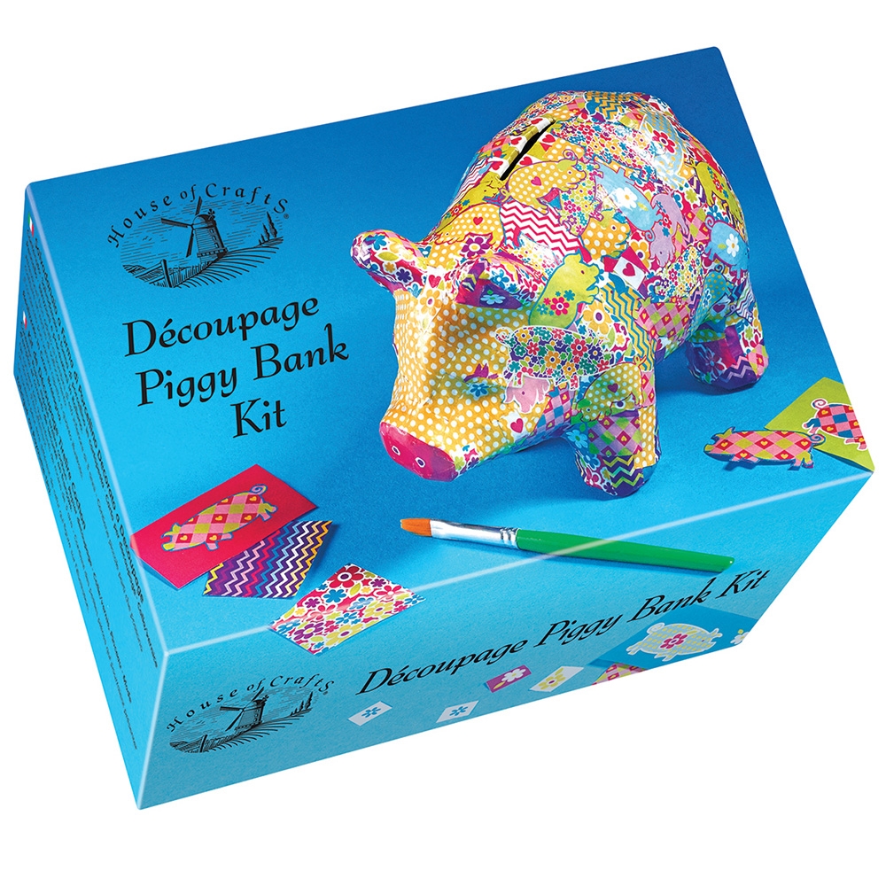 Click to view product details and reviews for Decoupage Piggy Bank Kit.