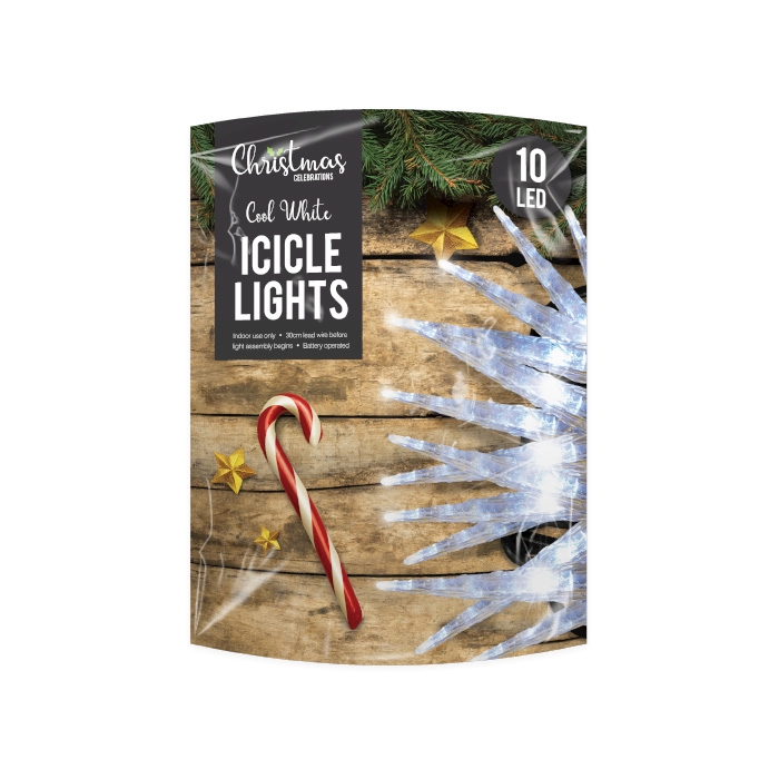 Click to view product details and reviews for 10 Led Cool White Icicle Lights.