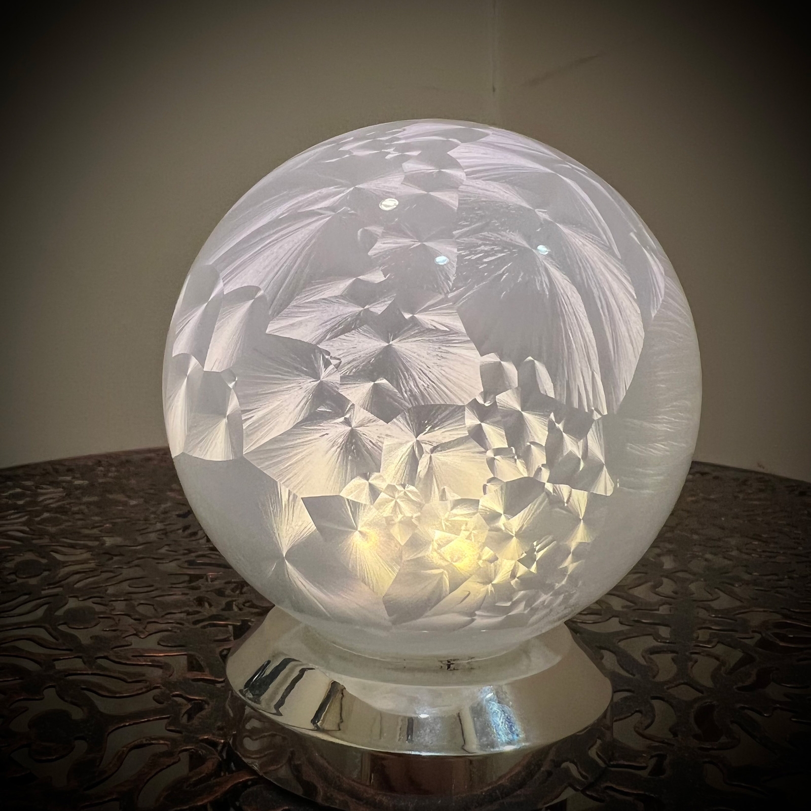 Click to view product details and reviews for 10cm Warm White Glass Ball Light.