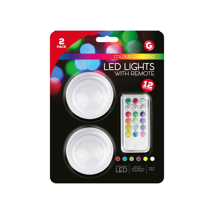 Click to view product details and reviews for 2 X Colour Change Led Lights With Remote.