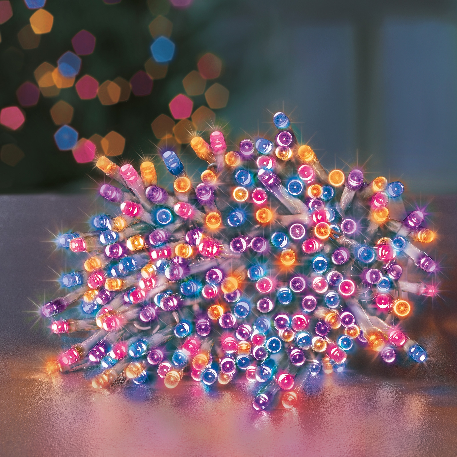 Click to view product details and reviews for 200 Led Rainbow Clear Cable Supabrights 16m.