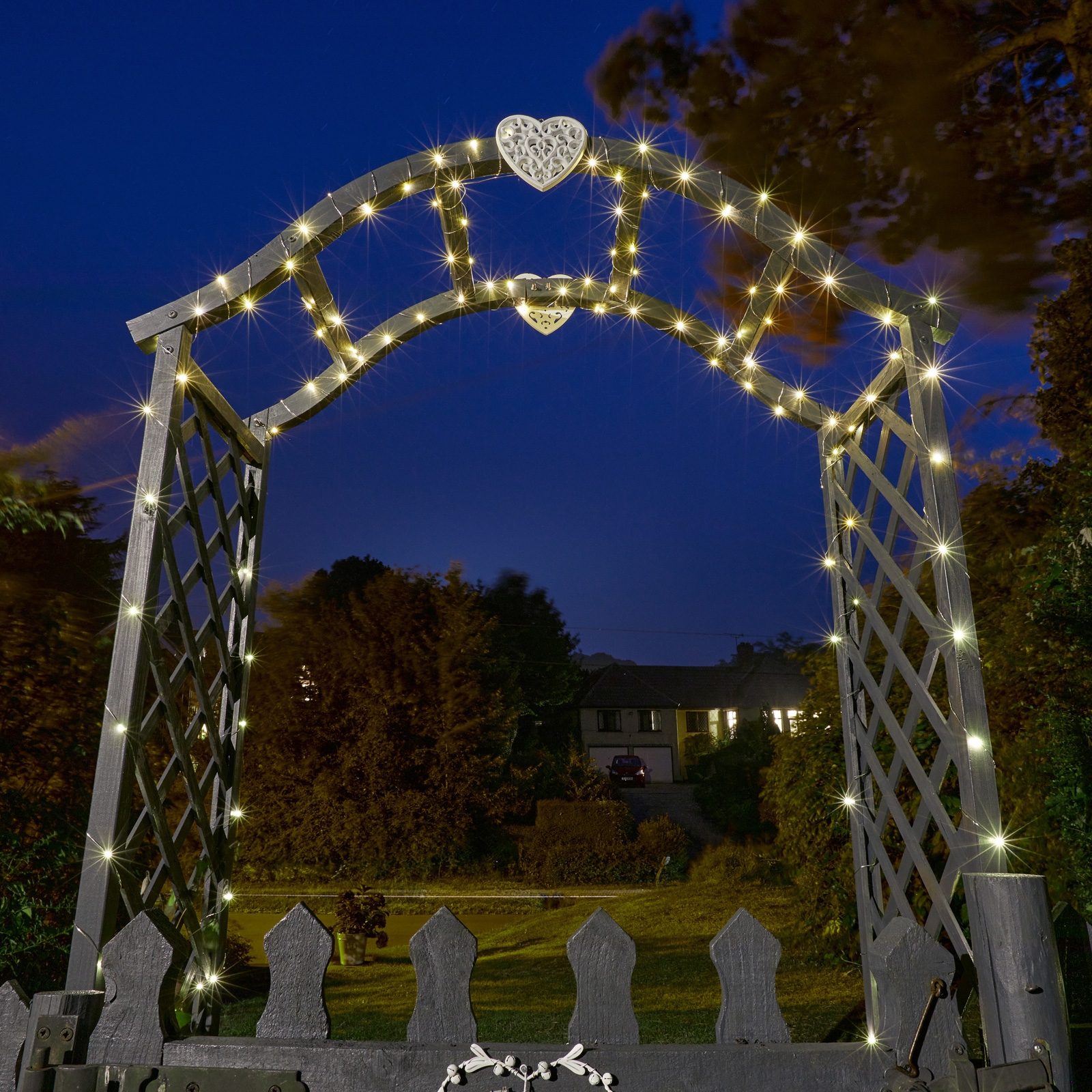 Click to view product details and reviews for 200 Solar Firefly Warm White String Lights.