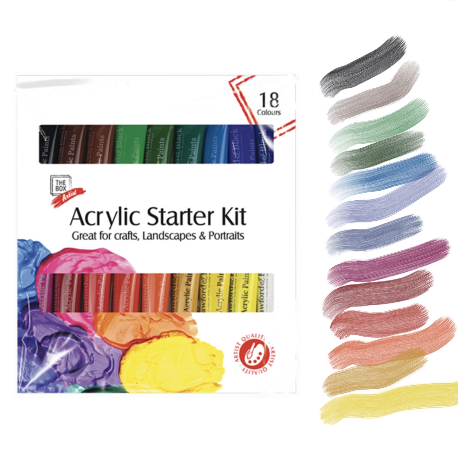 Click to view product details and reviews for Acrylic Paint Starter Set 18 Colours.