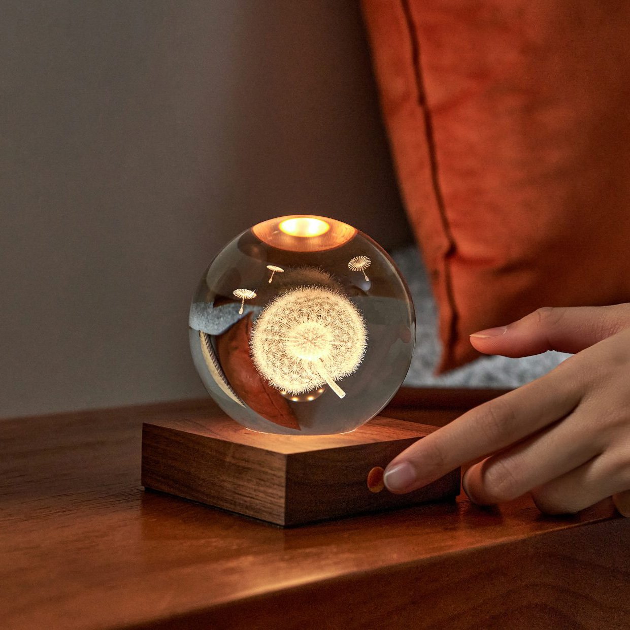 Click to view product details and reviews for Dandelion Laser Engraved Crystal Ball Light By Gingko.