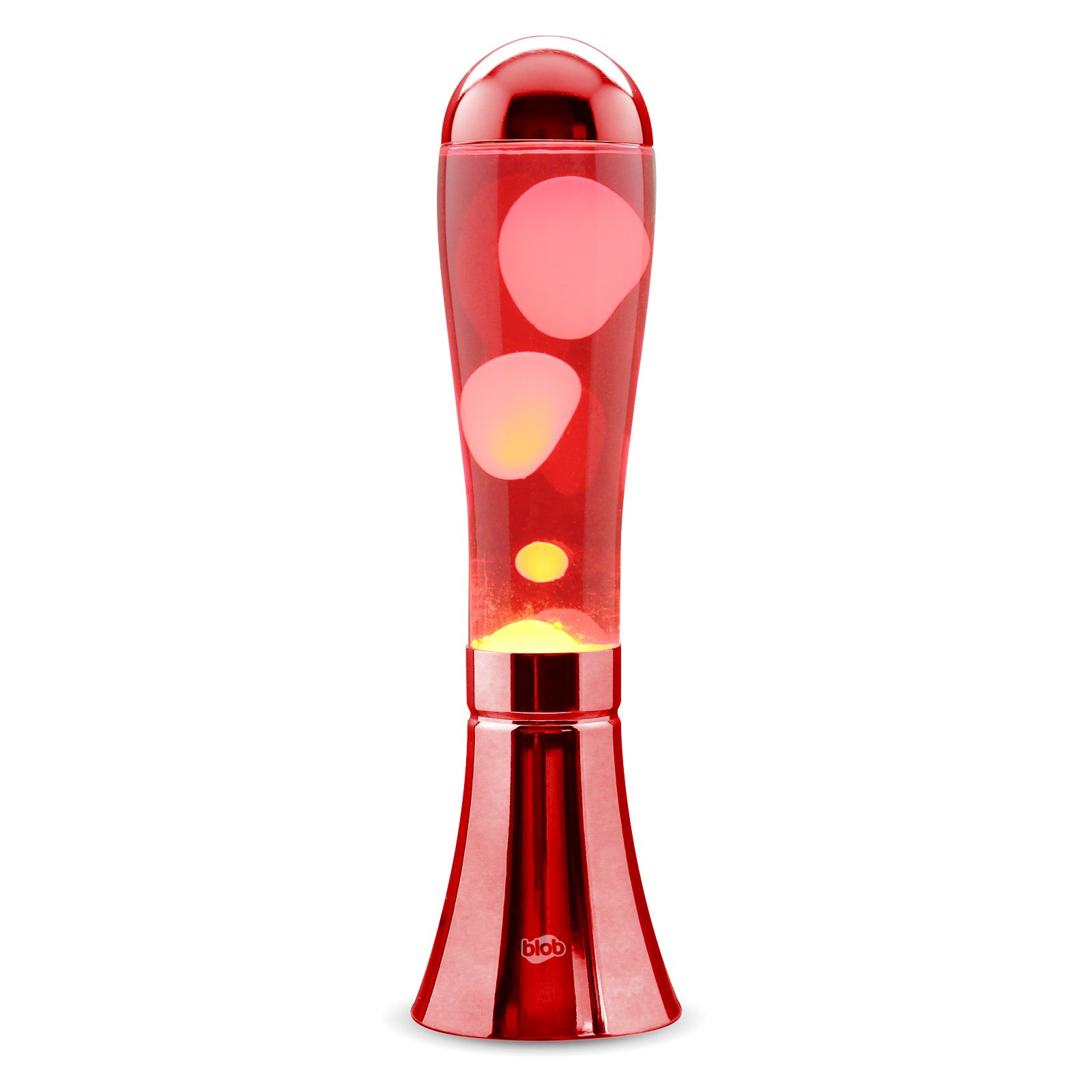 Image of BIG BLOB Blob Lamps Lava Lamp - Metallic Red Base - White/Red