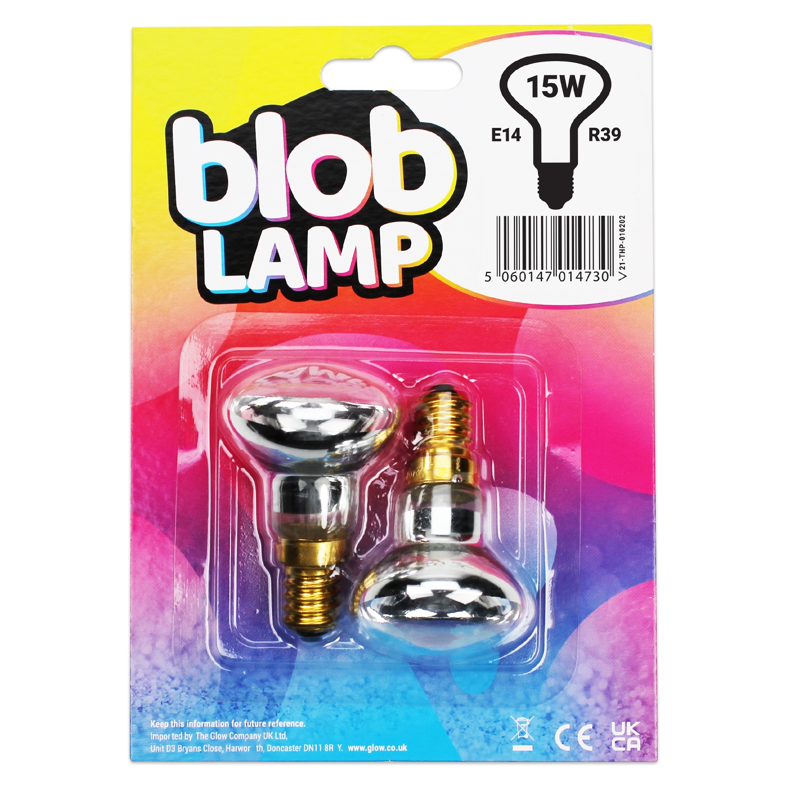 15w Replacement Blob Lava Lamp Bulbs E14 R39 Twin Pack