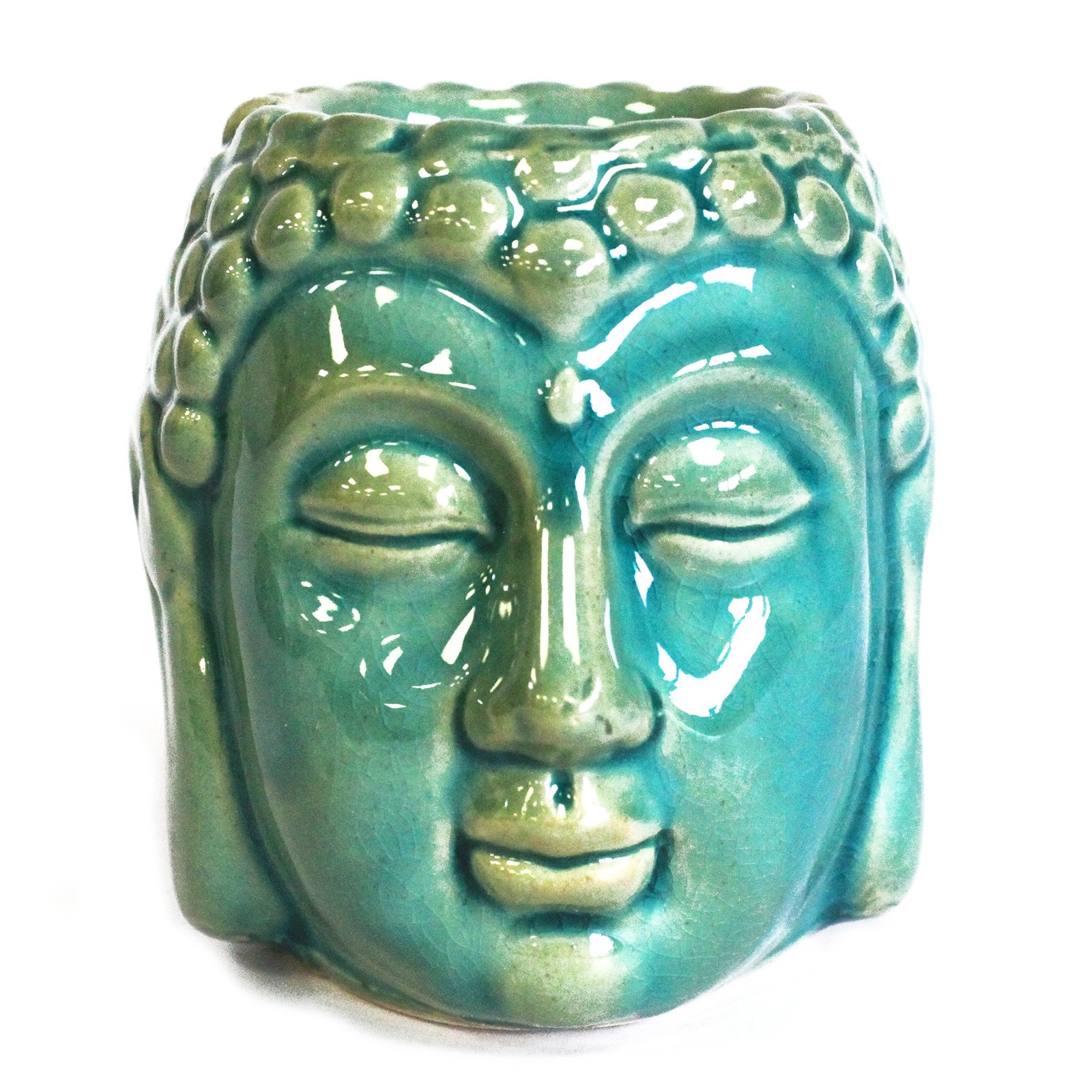 Click to view product details and reviews for Blue Buddha Head Oil Burner.