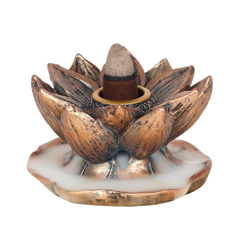 Click to view product details and reviews for Bronze Lotus Flower Backflow Incense Burner.