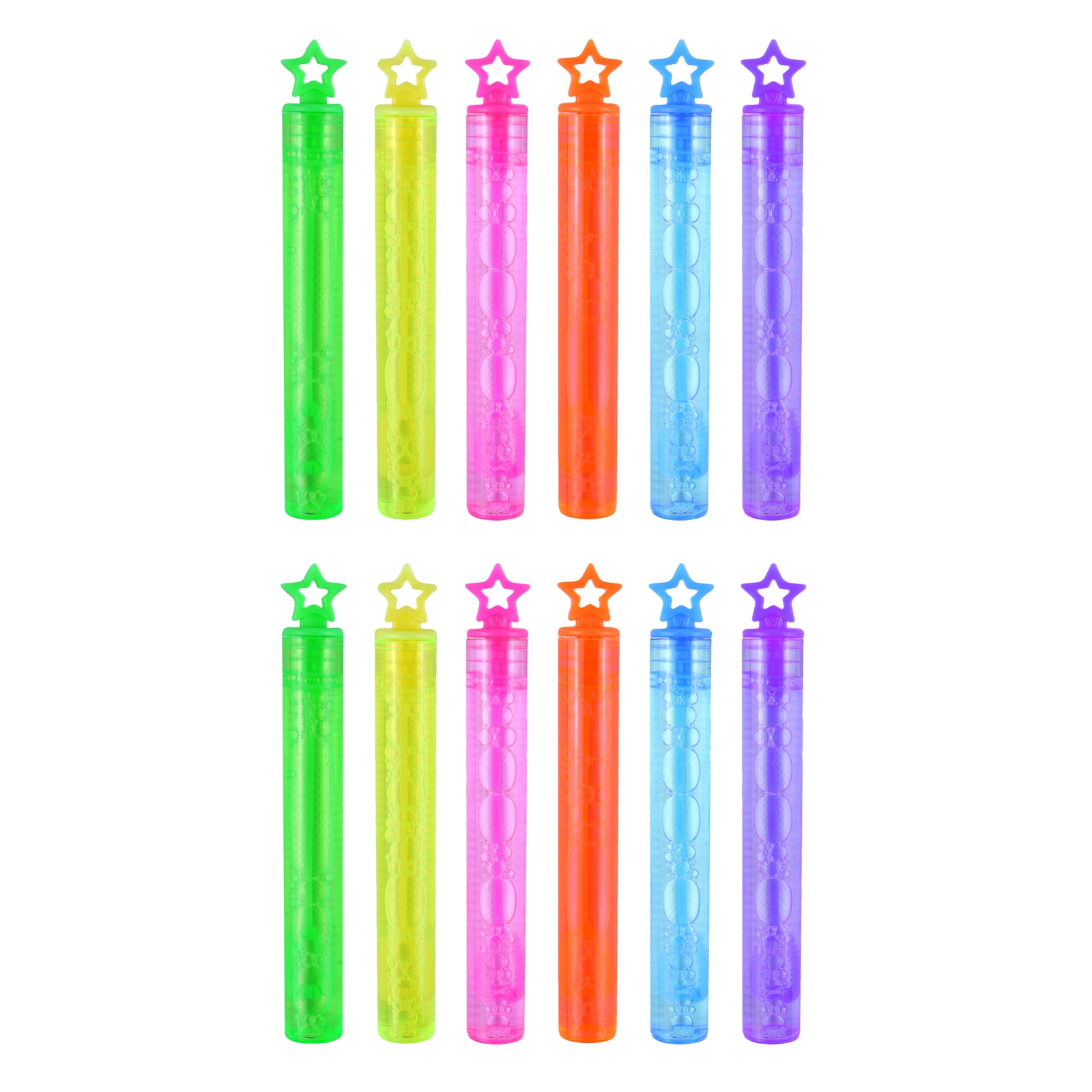 Neon Star Bubble Tubes 12 Pack