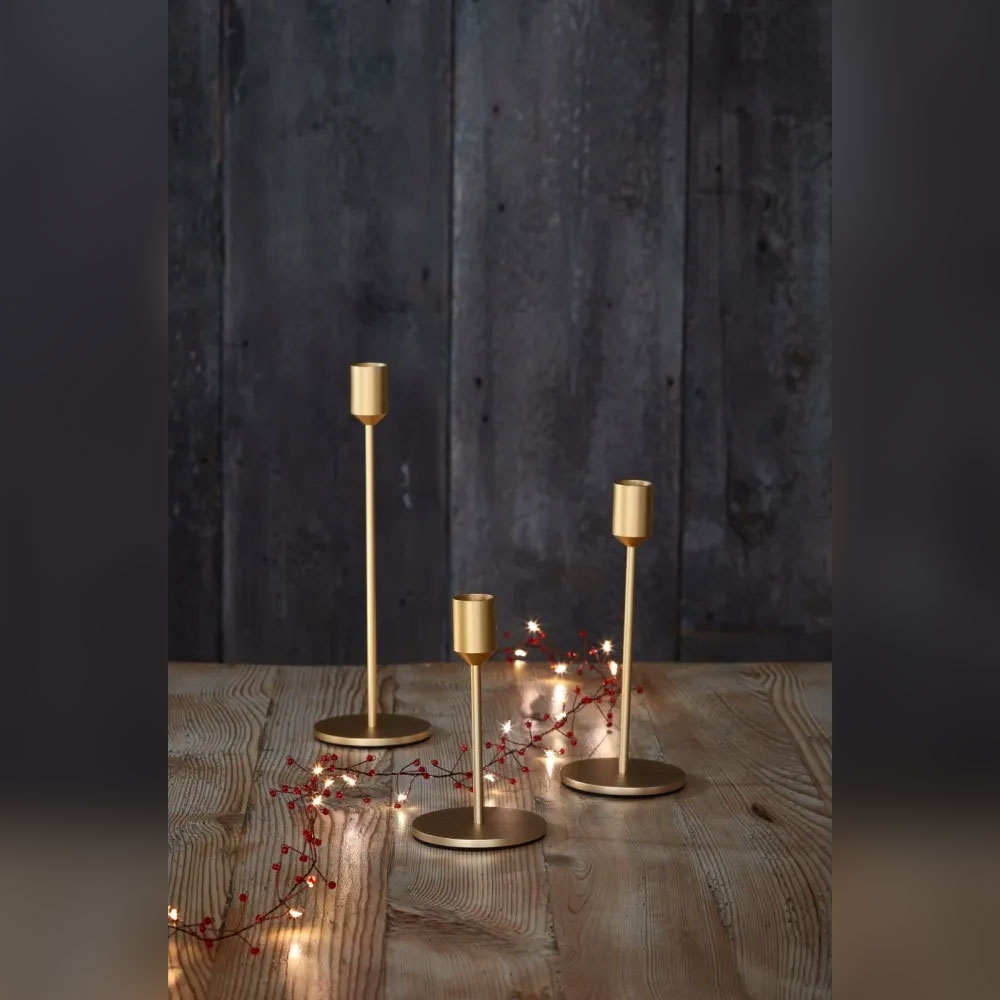 Click to view product details and reviews for Gold Candlesticks 3 Pack By Lightstyle London.