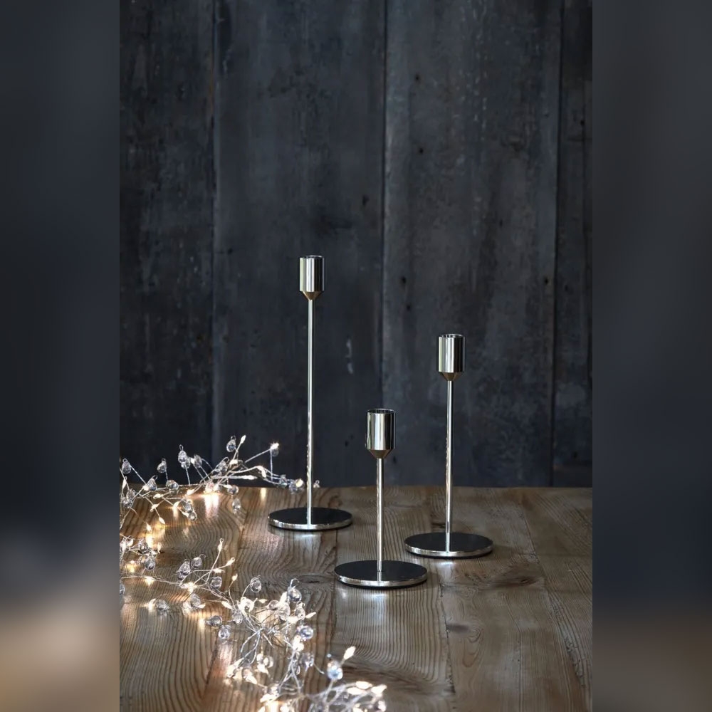 Click to view product details and reviews for Silver Candlesticks 3 Pack By Lightstyle London.