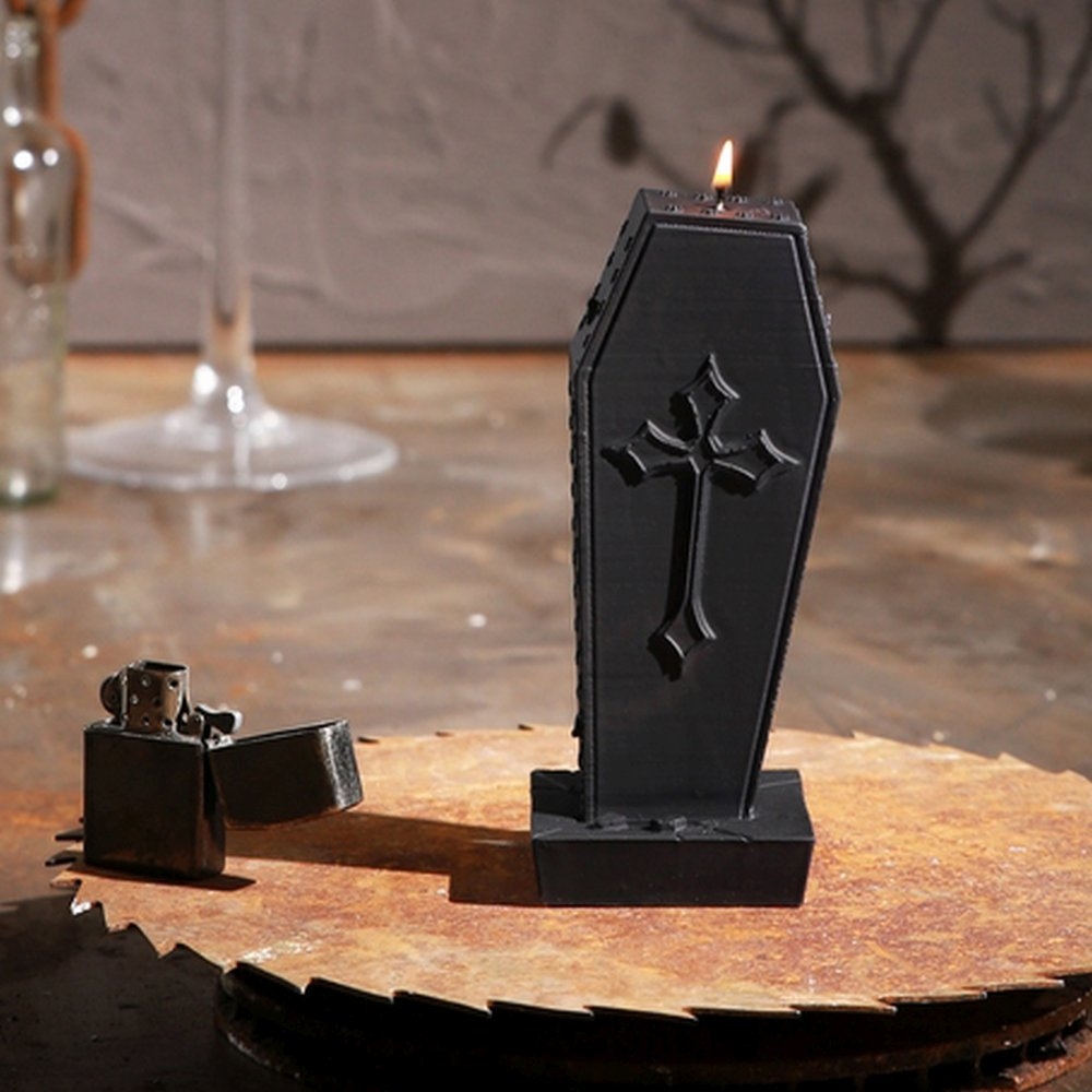 Click to view product details and reviews for Halloween Coffin Candle.