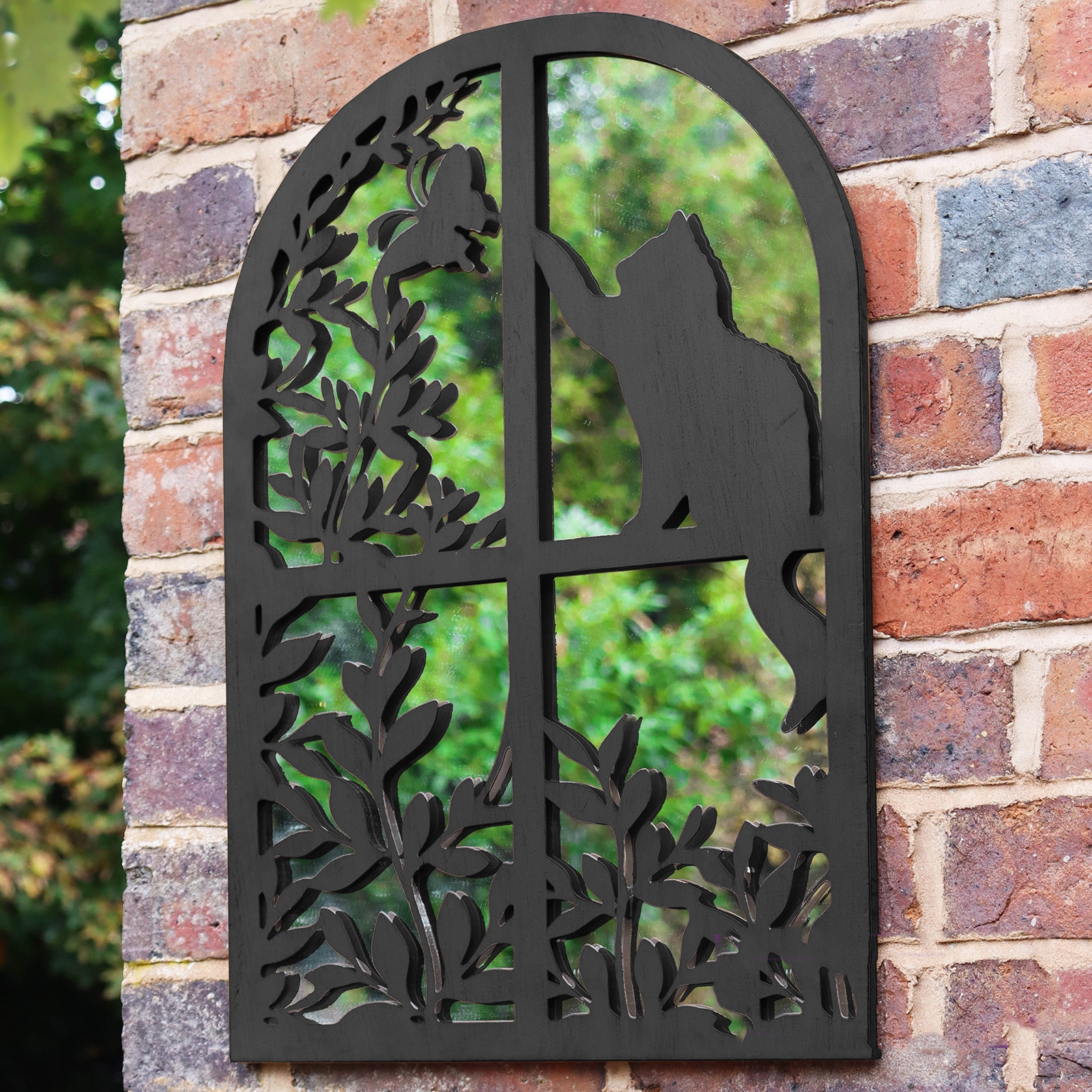 Click to view product details and reviews for Cat In Arched Window Silhouette Mirror.