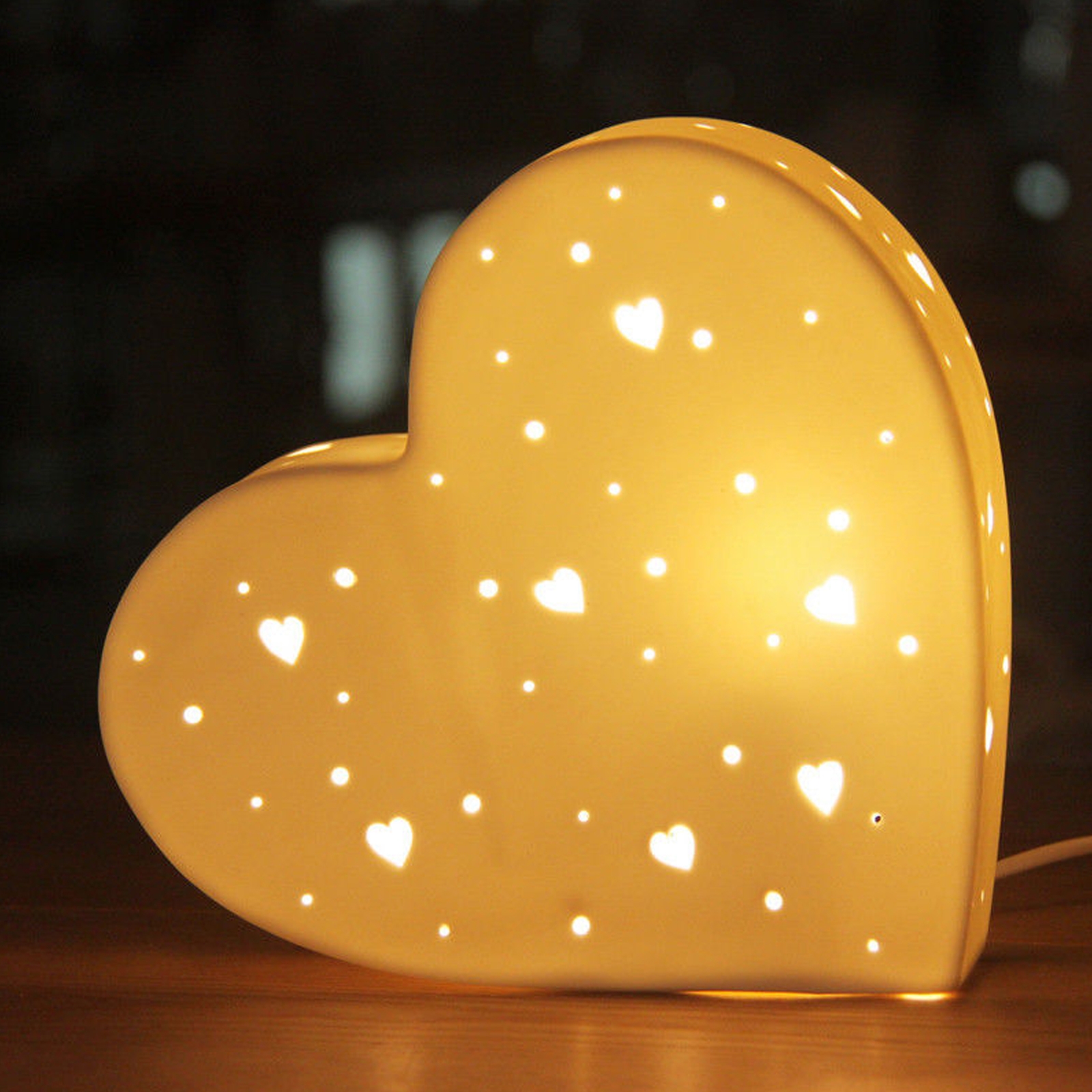 Image of 3D Ceramic Lamp Heart