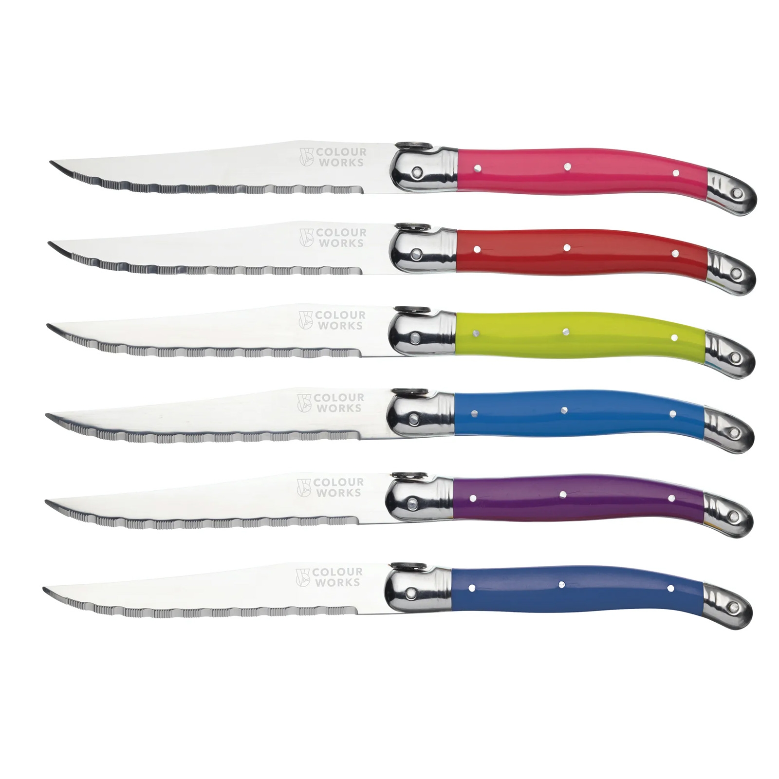 Click to view product details and reviews for Colourworks Bright 6 Piece Steak Knife Set.