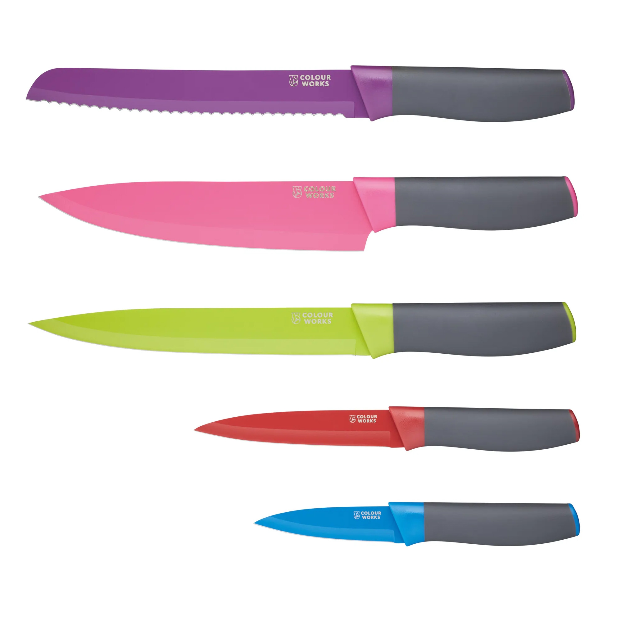 Colourworks Bright 5 Piece Magnetic Knife Set
