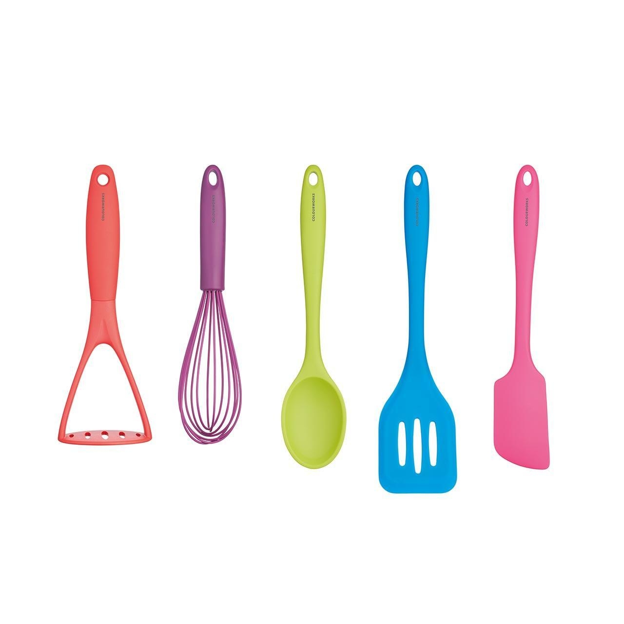 Click to view product details and reviews for Colourworks Bright 5 Piece Kitchen Utensils.