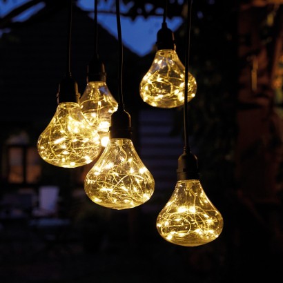 Decorative Garden Chandelier, Battery Operated Outdoor Hanging Lamps