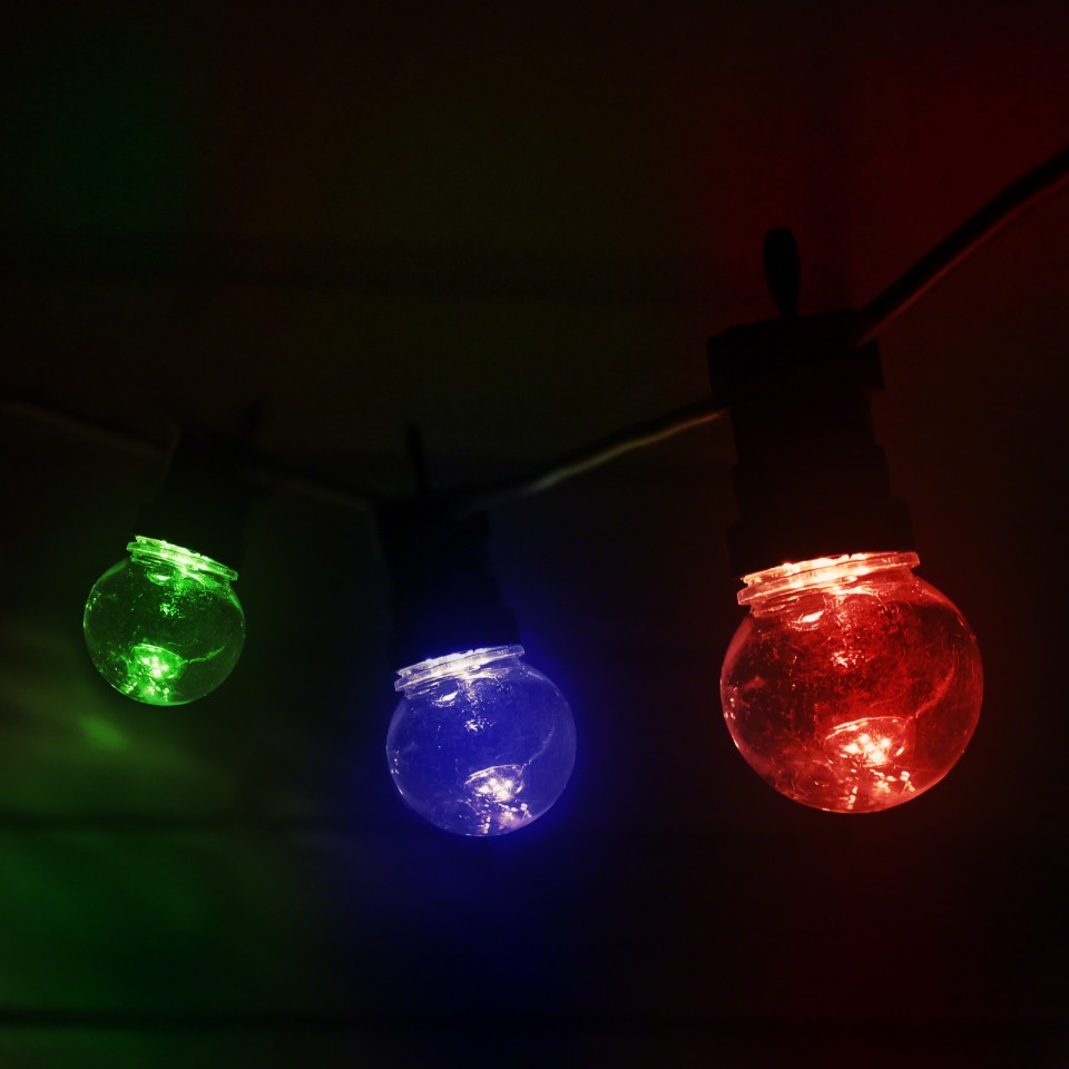  10 Multi Colour Clear Cap Festoon Lights