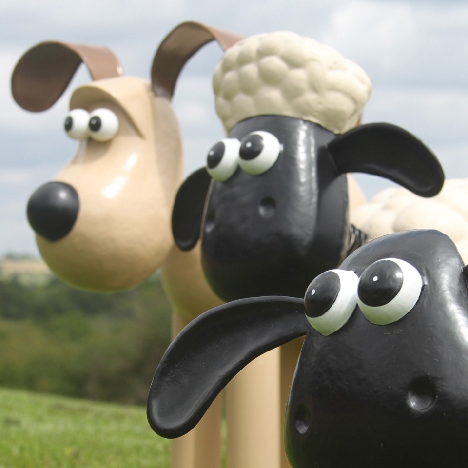 Gromit, Shaun, and Timmy Shaun the Sheep & Friends Garden Sculptures