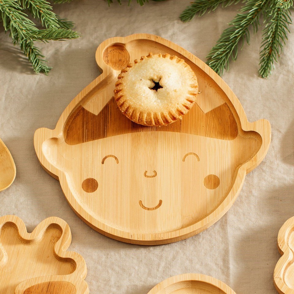  Eco Bamboo Plates in Four Festive Designs