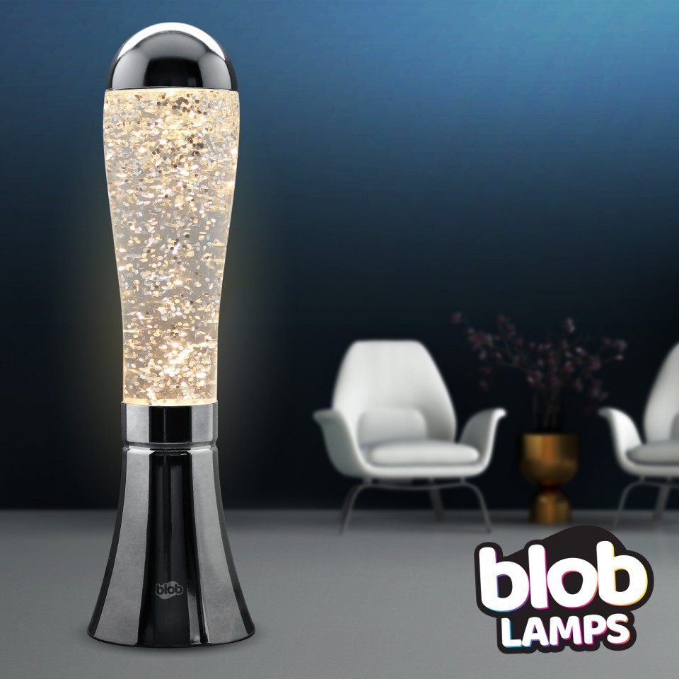  BIG BLOB Silver Glitter Lamp 