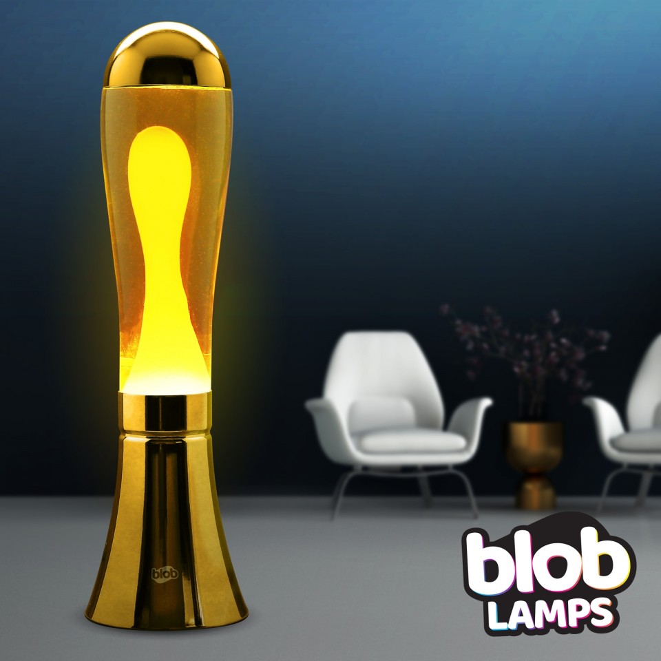  BIG BLOB Metallic Gold Lava Lamp - Yellow/Yellow