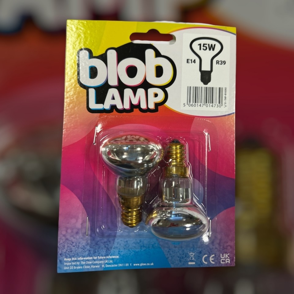  15W Replacement Blob Lava Lamp Bulbs E14 R39 - Twin Pack