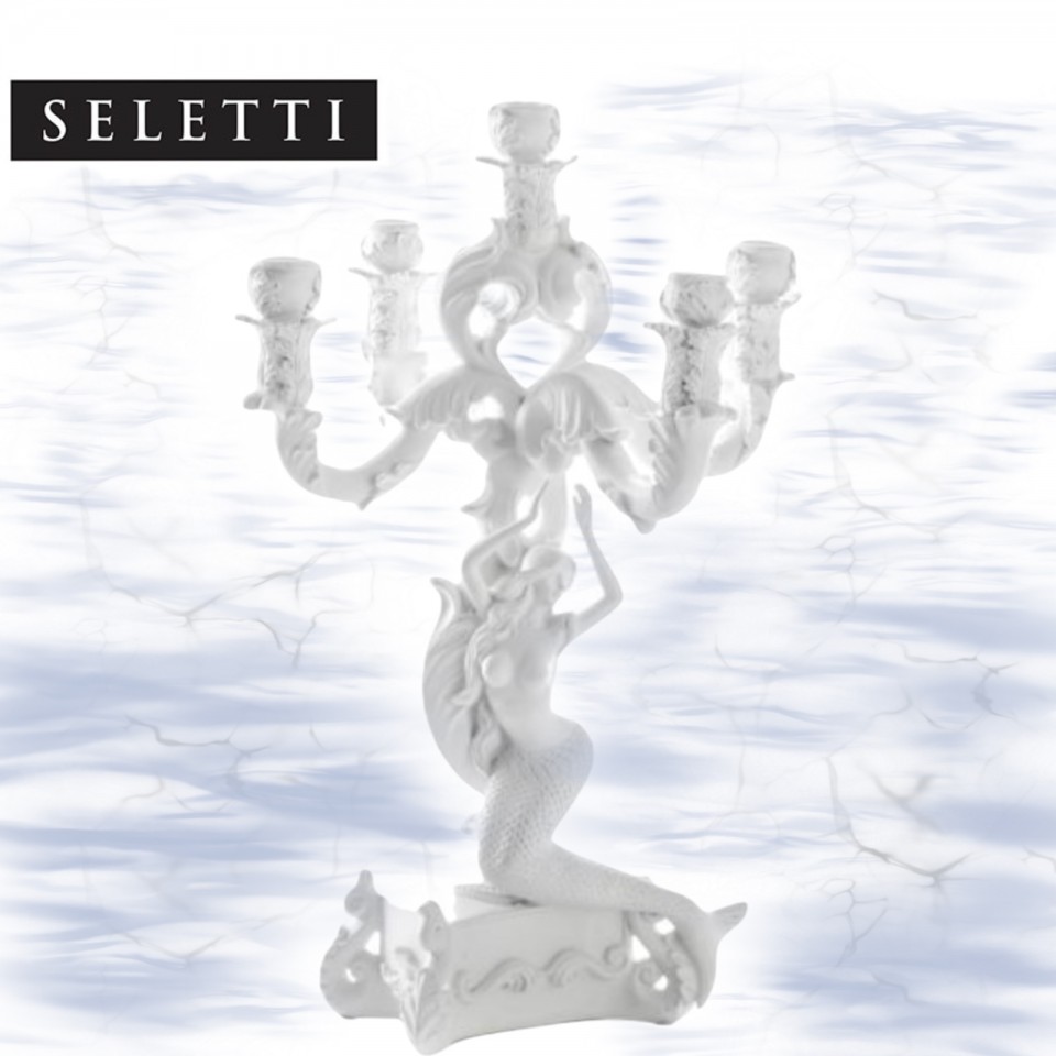  Burlesque White Mermaid Candelabra by Seletti