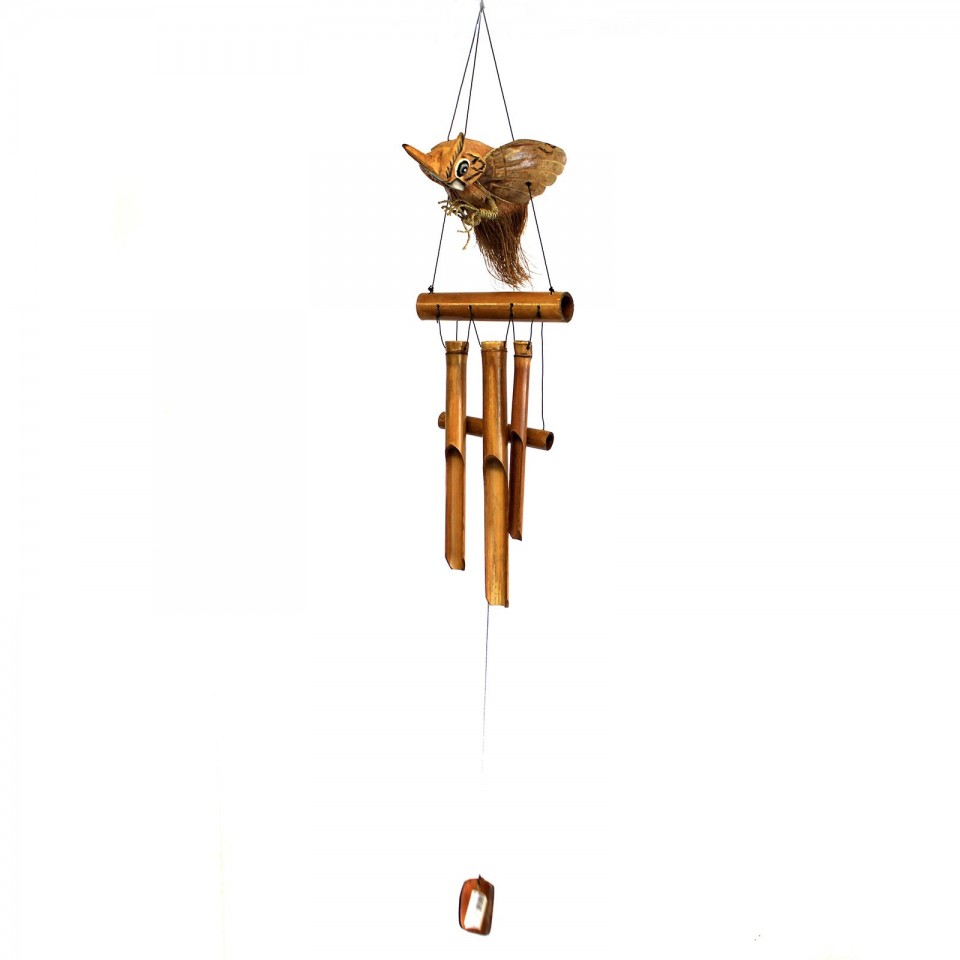 3 Coconut Owl Wind Chimes