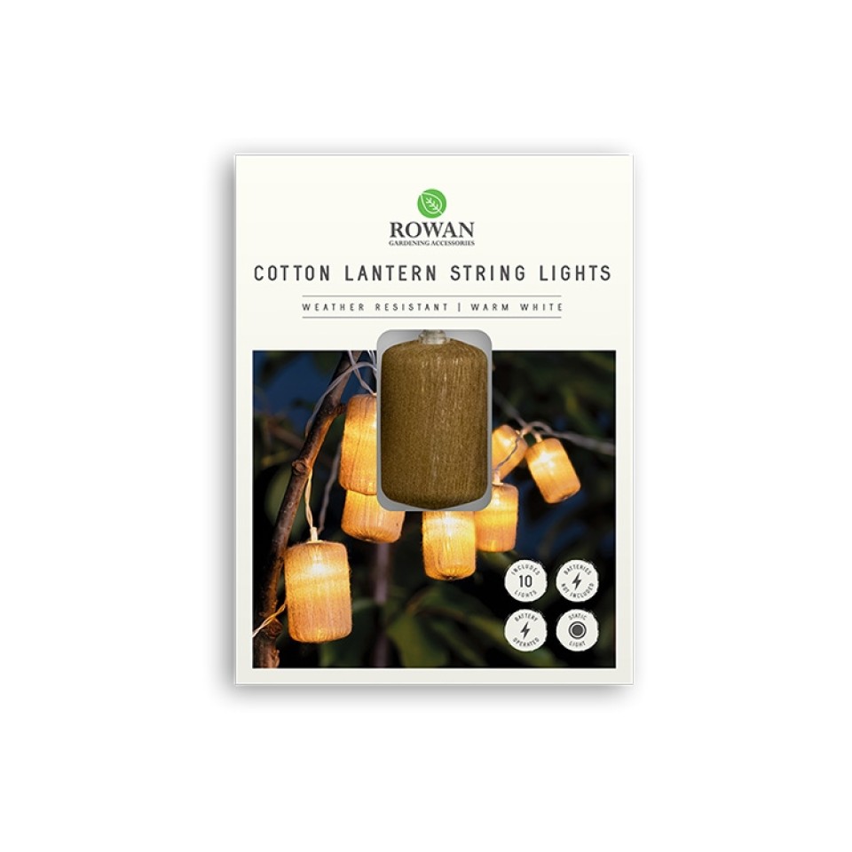  Cotton Lantern String Lights - Weather Resistant