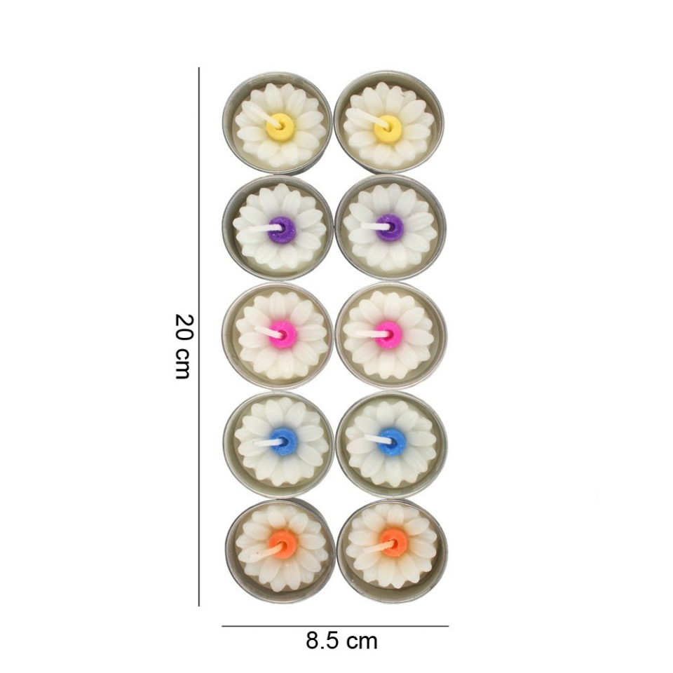  Daisy Tealight Candles - 10 Pack