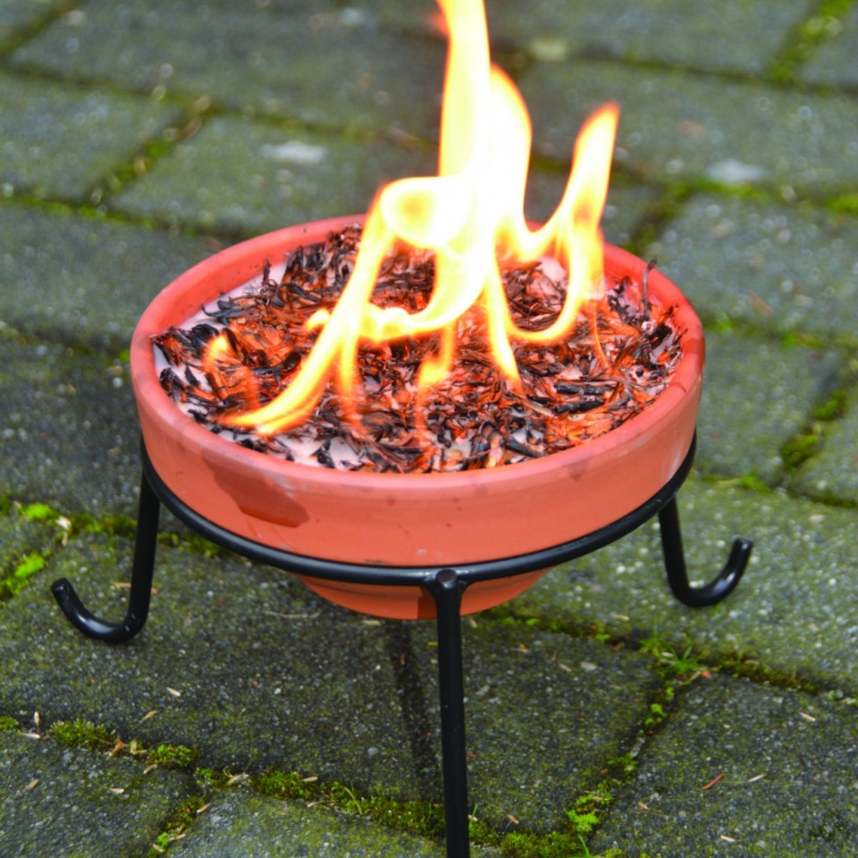Terracotta Garden Fire Pot And Stand, Clay Fire Pit Bowl