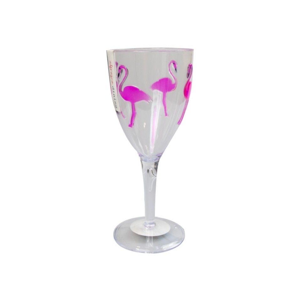  Flamingo Picnic Wine Glass