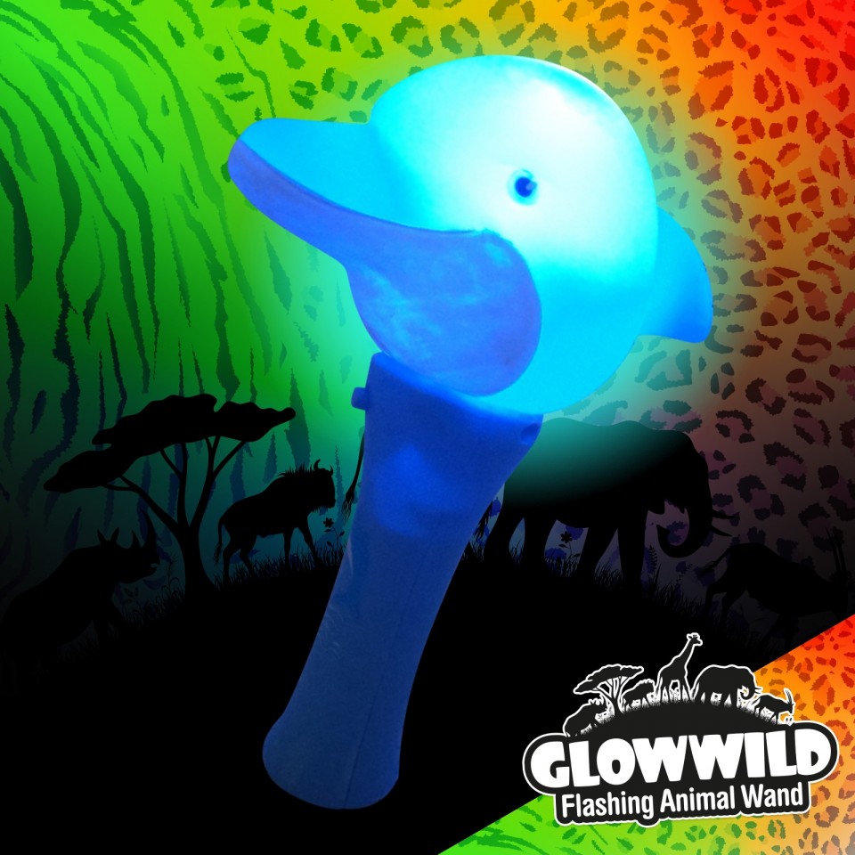  Dolphin Mini Light Up Animal Wand 7"