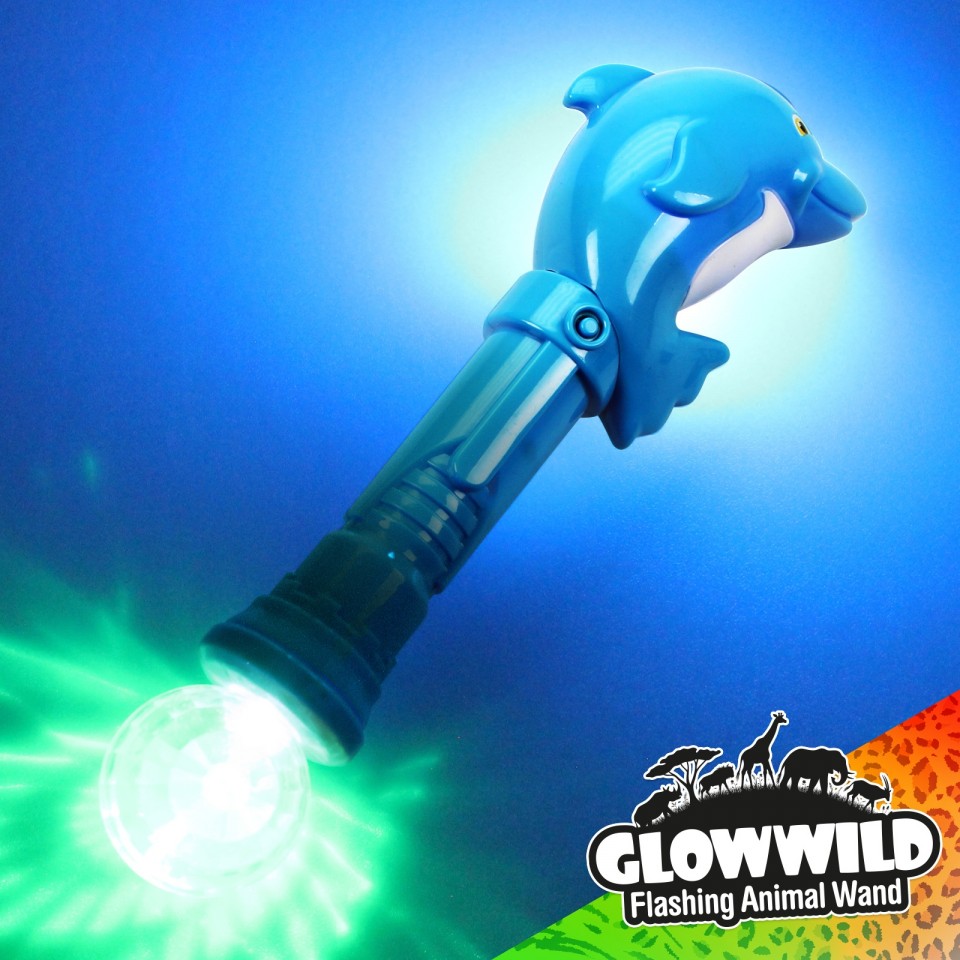  Dolphin Mega Flashing Animal Wand 11" Wholesale