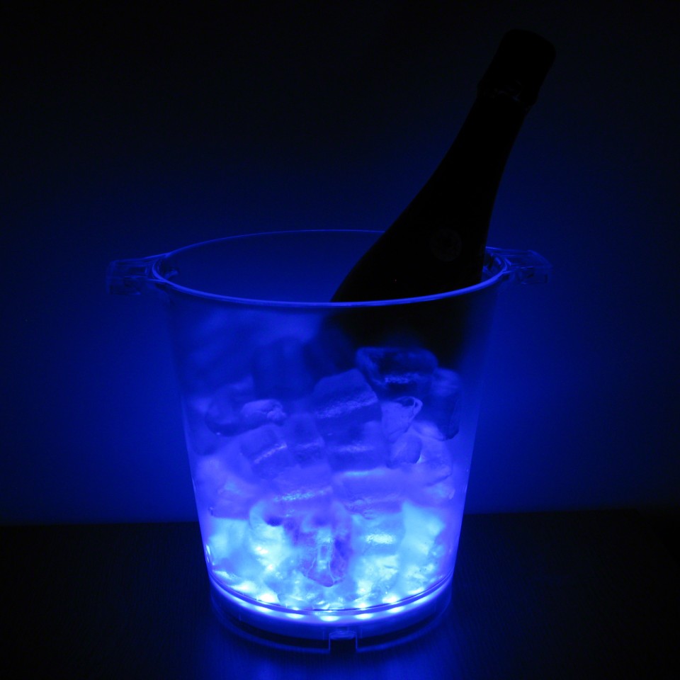  Light Up Ice Bucket Blue - Wholesale
