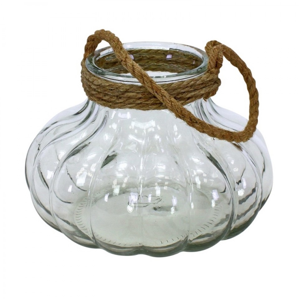  Giant Clear Glass Pumpkin Candle Holder