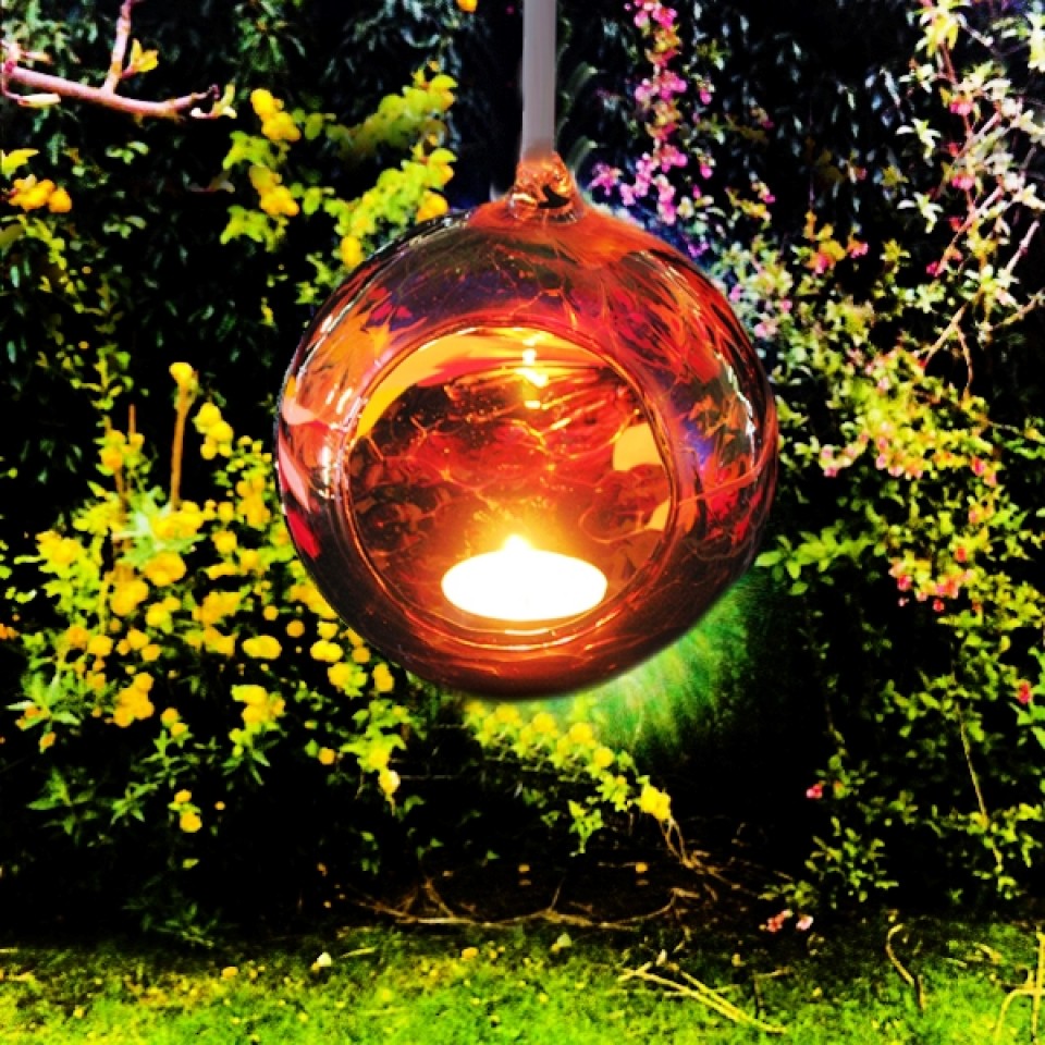 Hanging Colourful Glass Candle Holder, Recycled Glass Night Lights