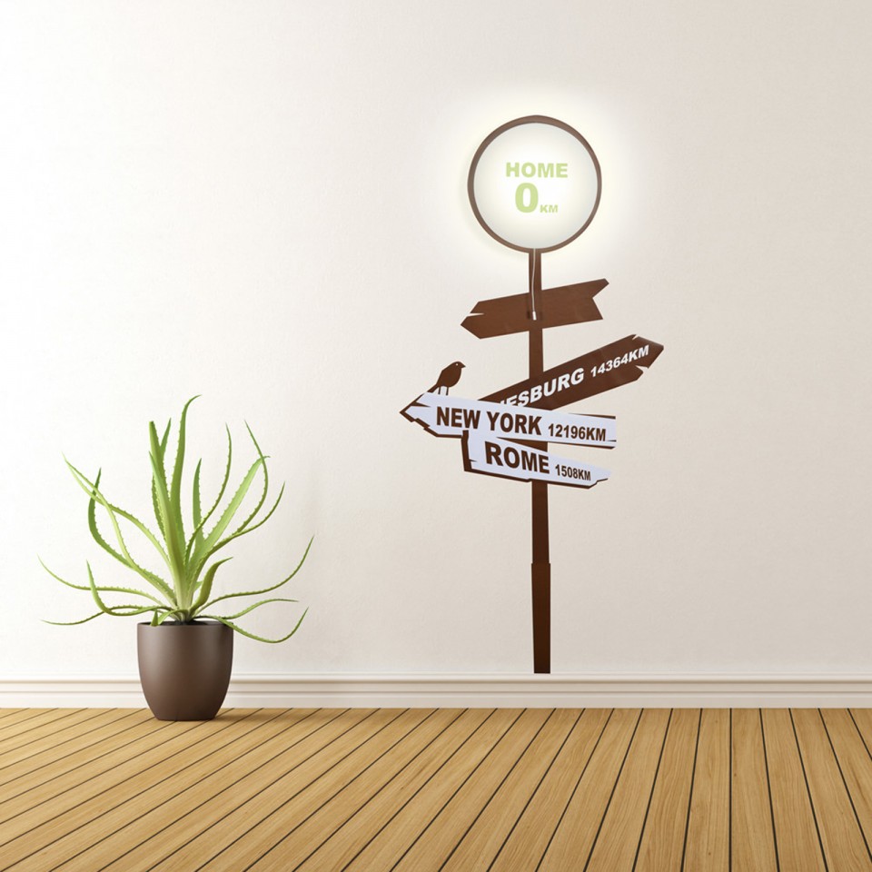  Home Sign Wall Light with Sticker