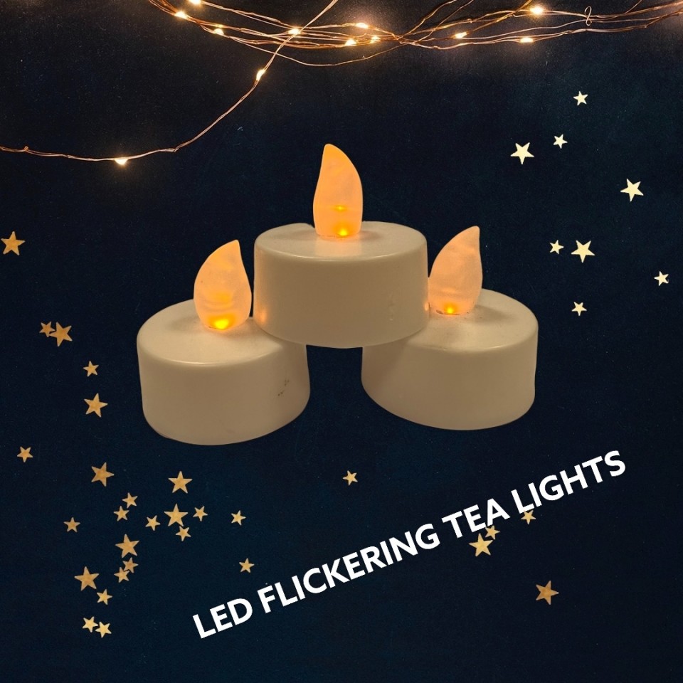  LED Flickering Tealights - 3 Pack