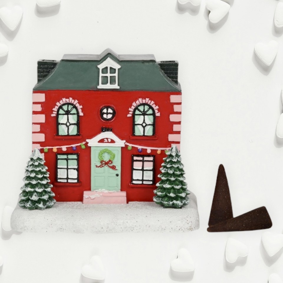  Christmas House Incense Cone Burner