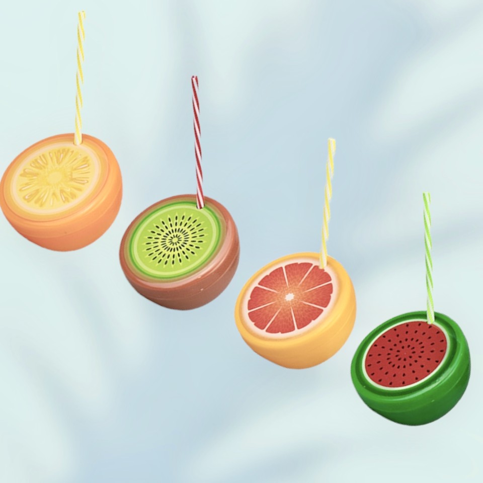 One cup supplied, chosen at random. Fruit Shaped Cups with Straw