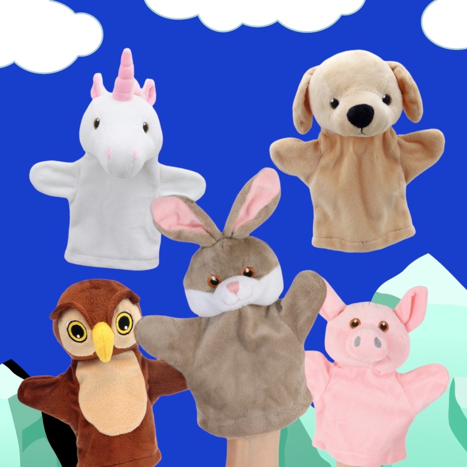 Unicorn, Lab, Owl, Rabbit, Pig My First Hand Puppets - Suitable from Birth