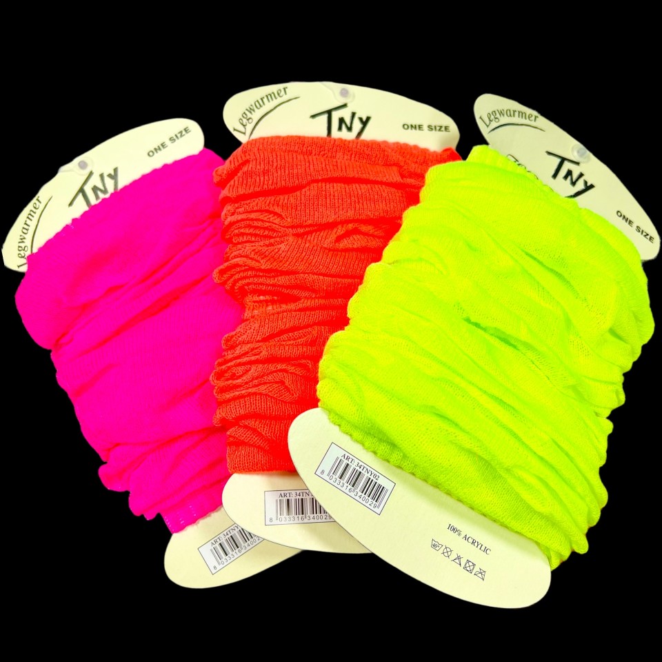  Mixed Colour UV Neon Legwarmers - 3 Pack