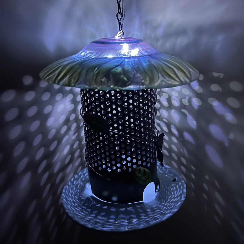  Hanging Bird Feeder with Solar LED
