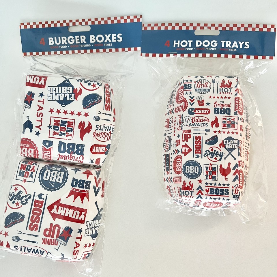  Disposable Paper Burger Boxes and Hot Dog Trays