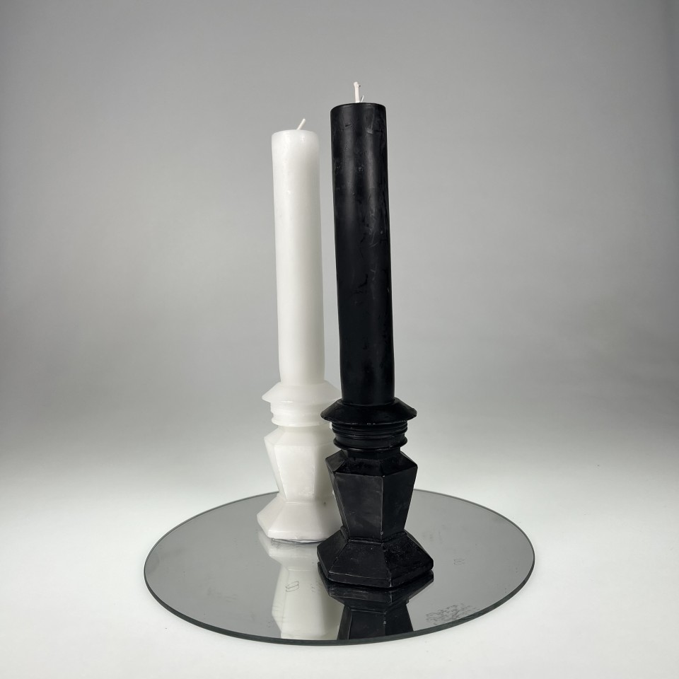  Boho Wax Candlestick Shape Monochrome Candles
