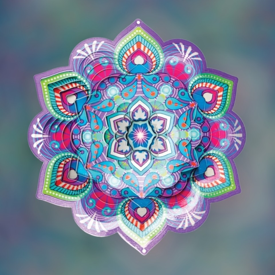  Mandala Lotus Wind Spinner