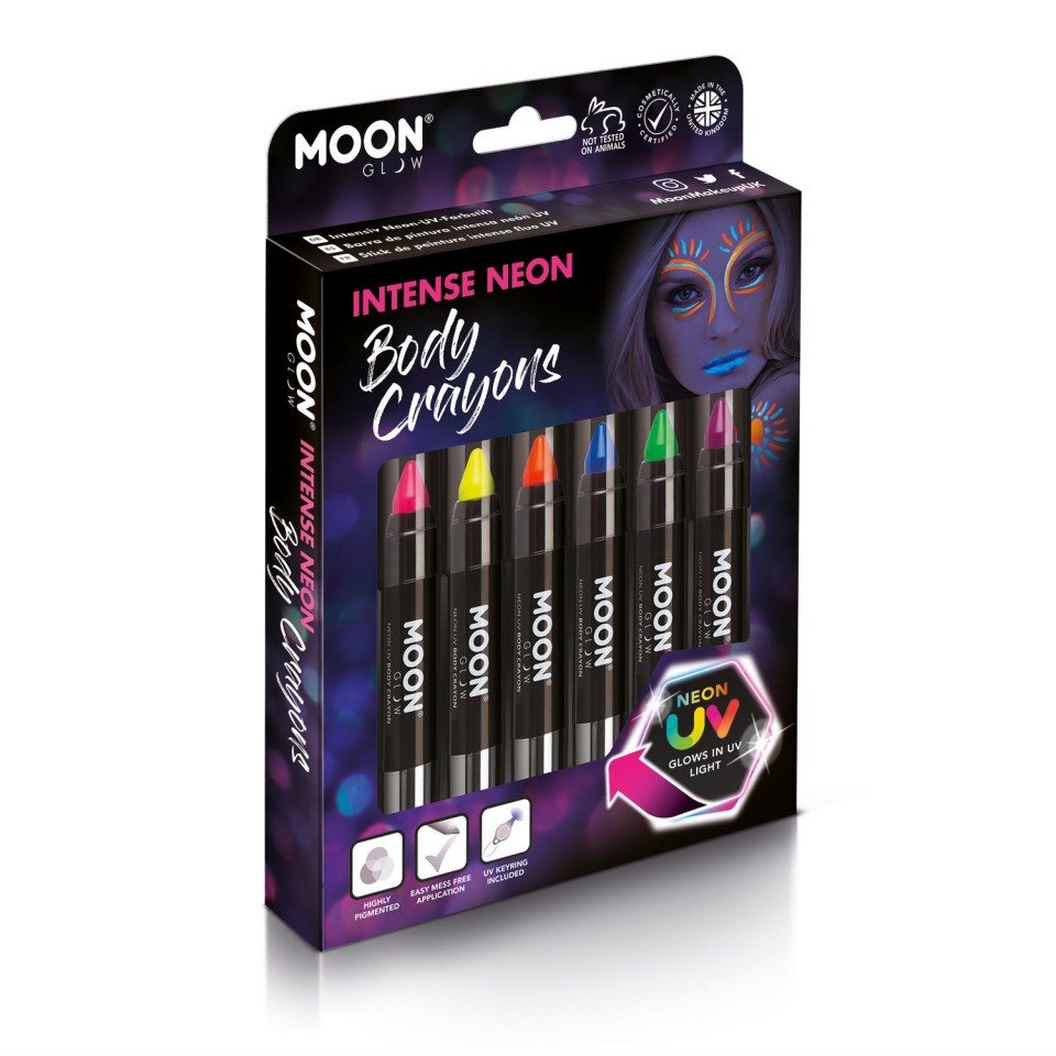  Intense Neon UV Body Crayon Set